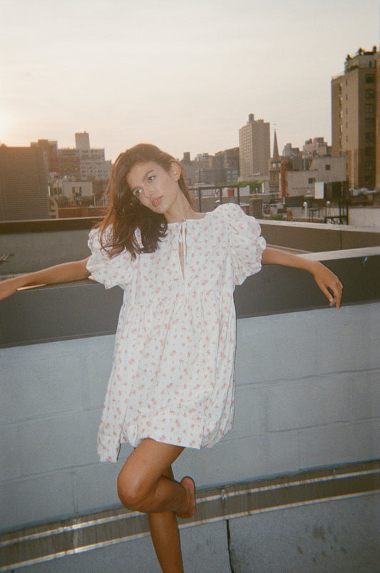 Kels Dress in Pink Pearly Floral