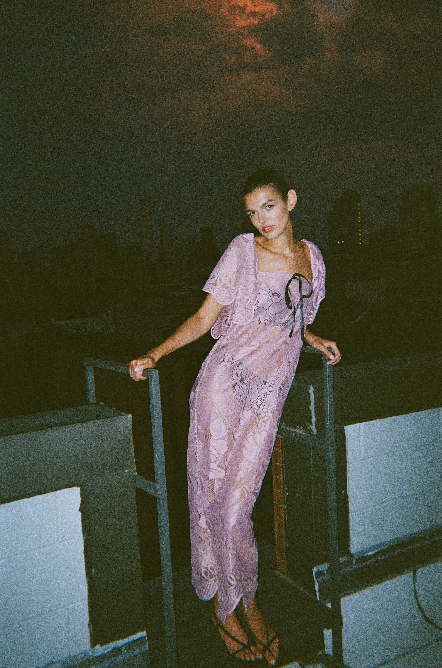 Liv Lace Dress in Vintage Mauve