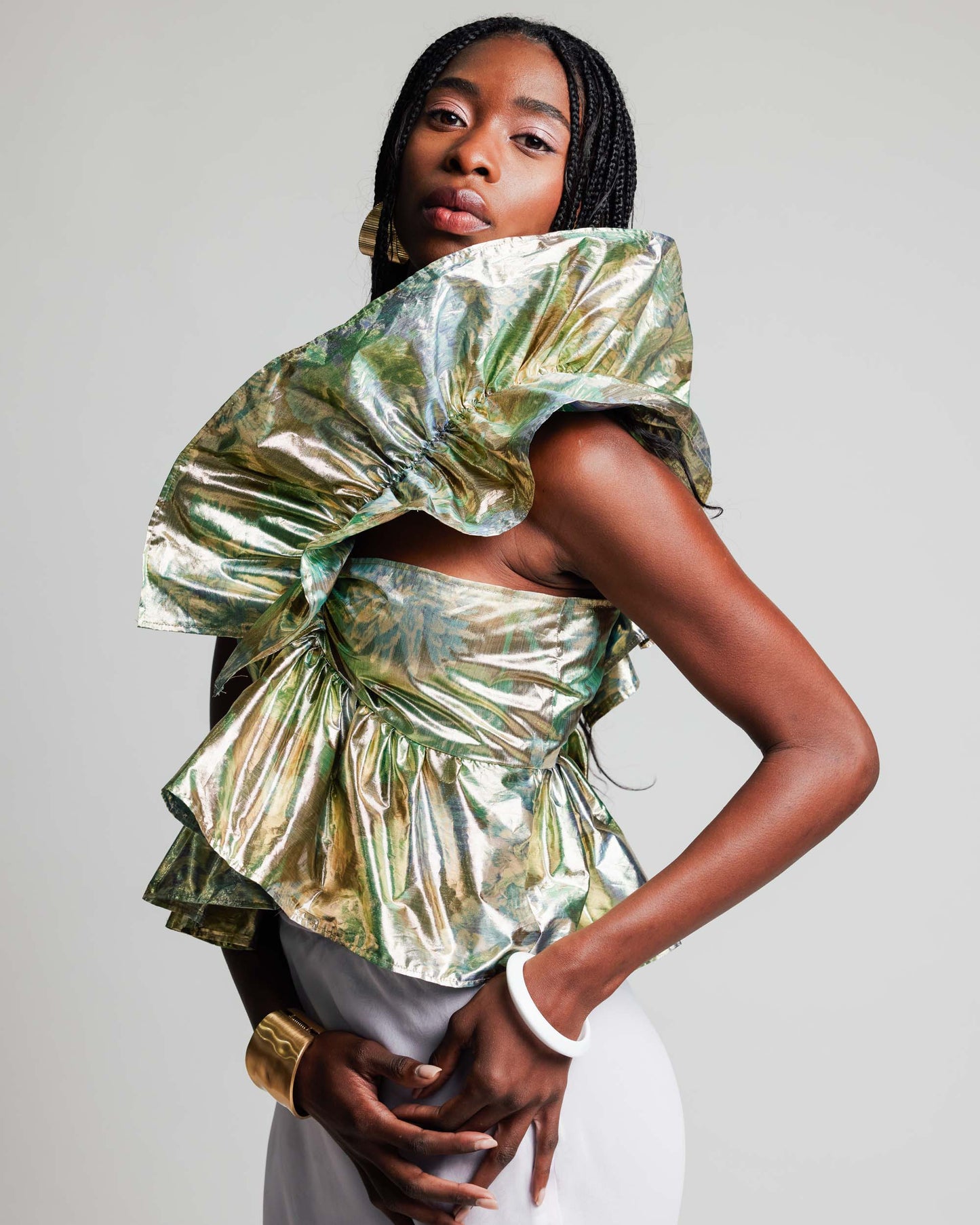 Juliette Blouse Gold Lame Taffeta