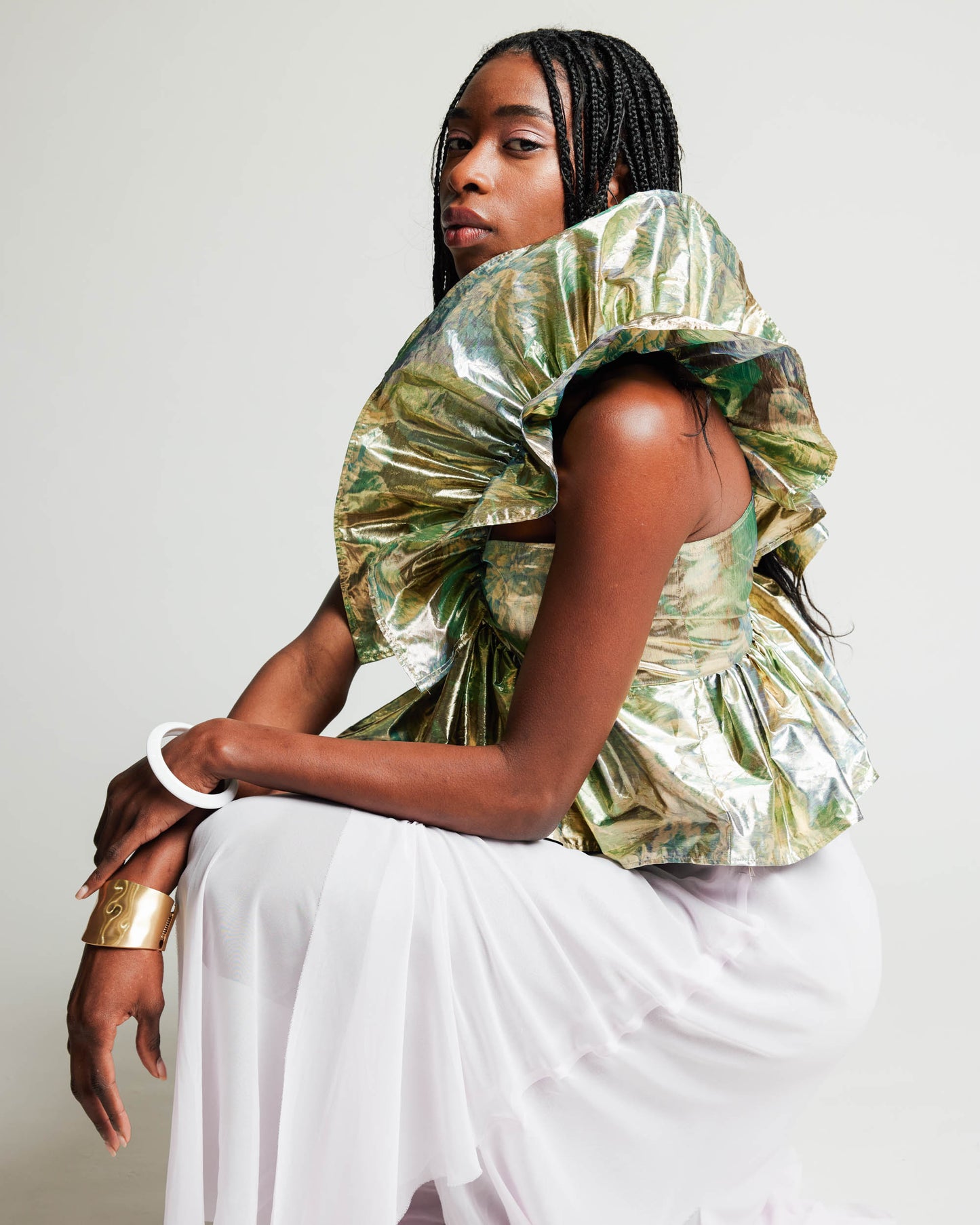 Juliette Blouse Gold Lame Taffeta