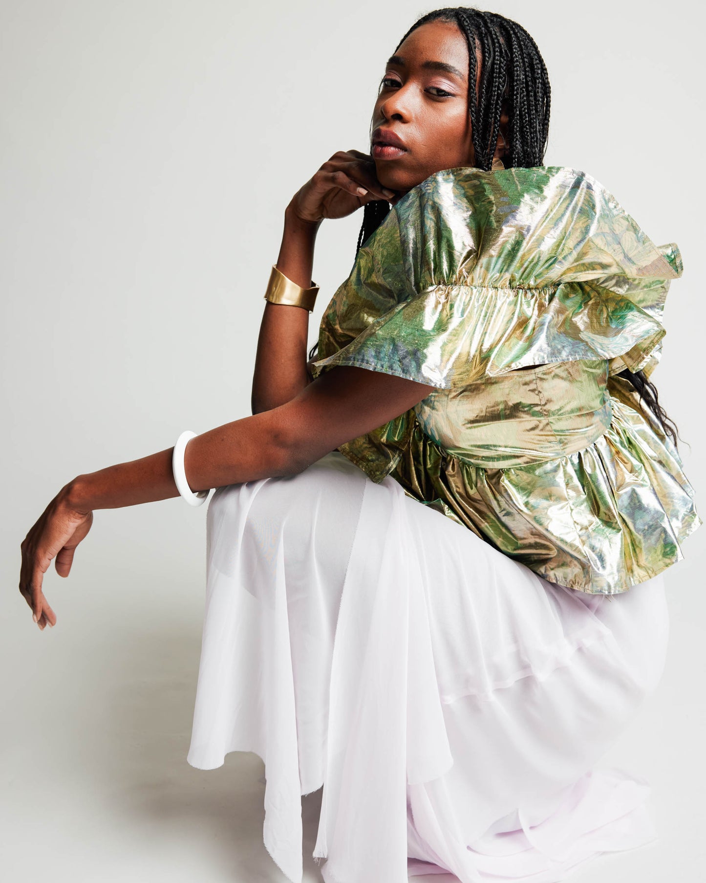 Juliette Blouse Gold Lame Taffeta
