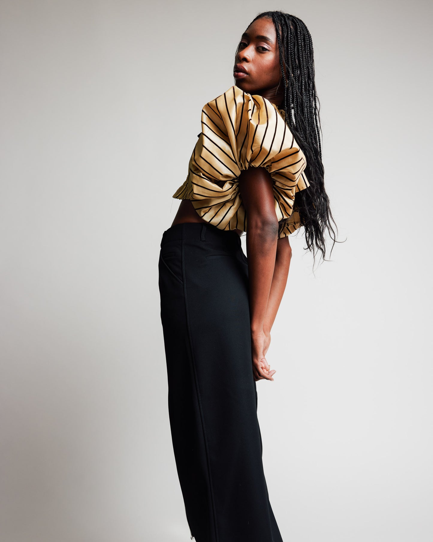 Striped Bolero Flocked Velvet Taffeta