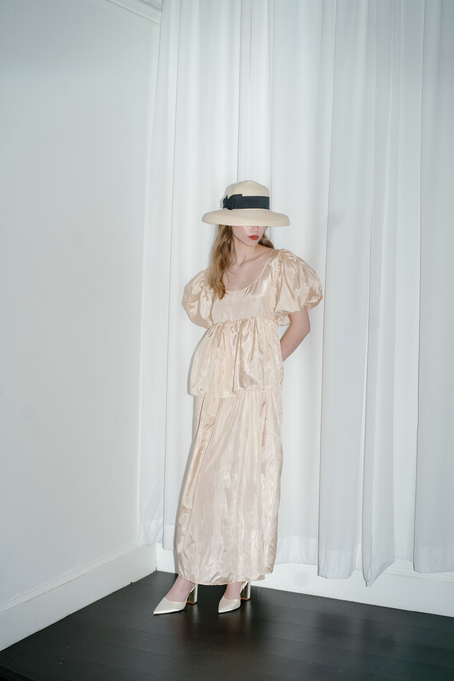 Princess Dress Vintage Blush Woodgrain Taffeta