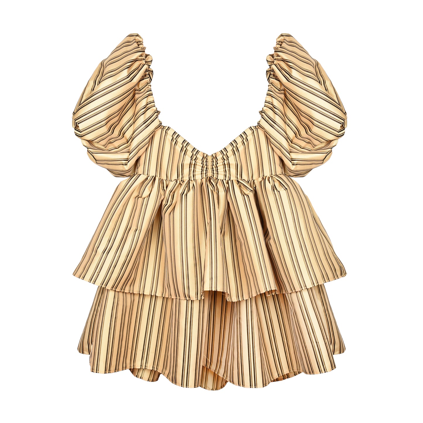Birthday Suit in Neutral Striped Taffeta