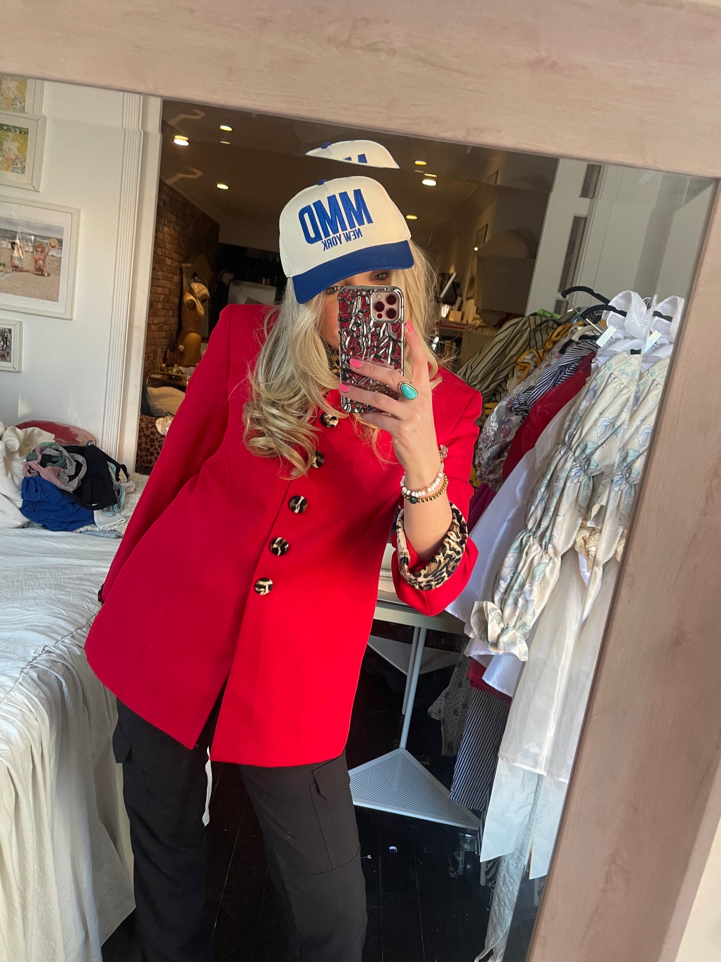 Madeline Marie Dresses Cobalt & Cream Trucker Hat