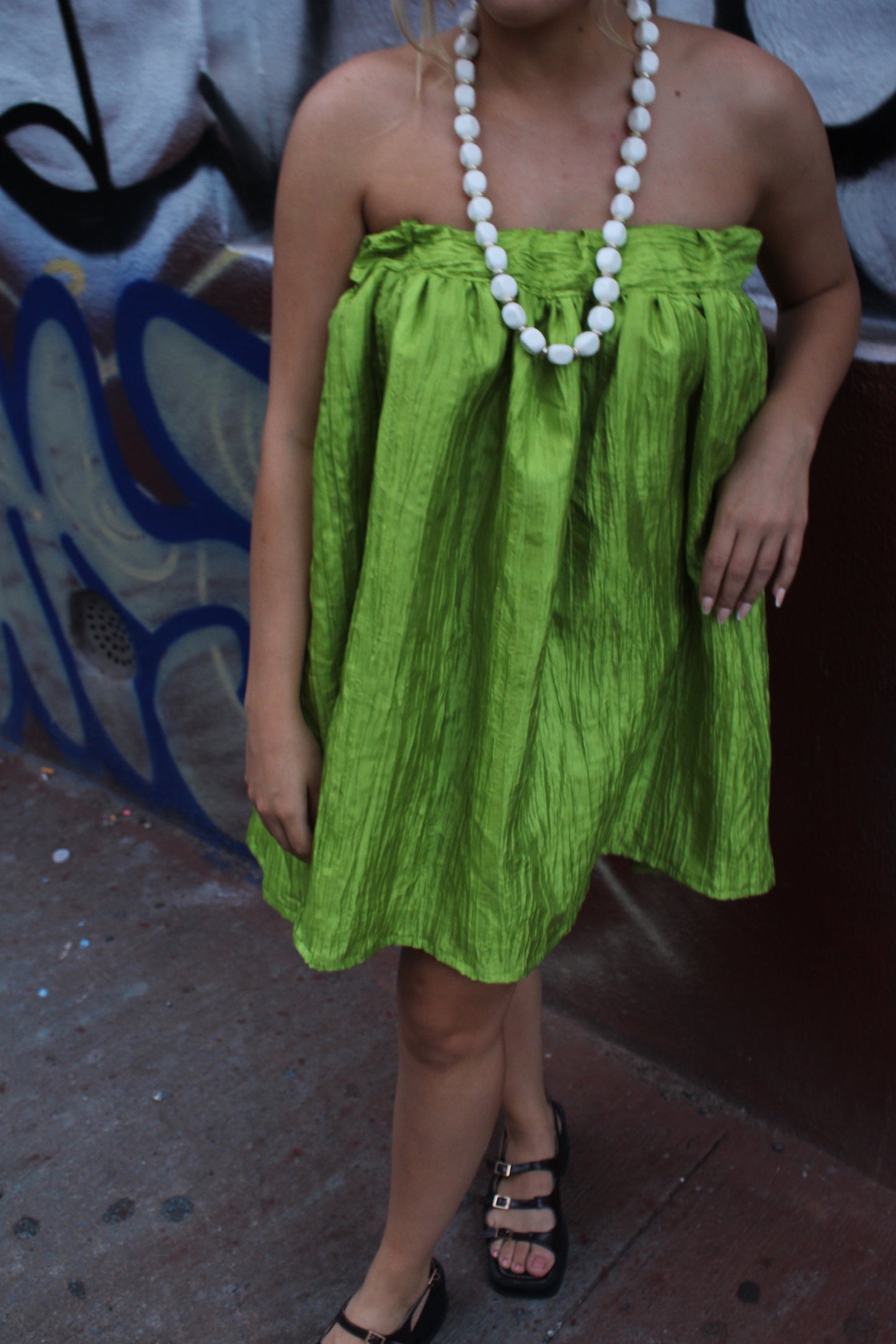 Jade Strapless Pleated Taffeta