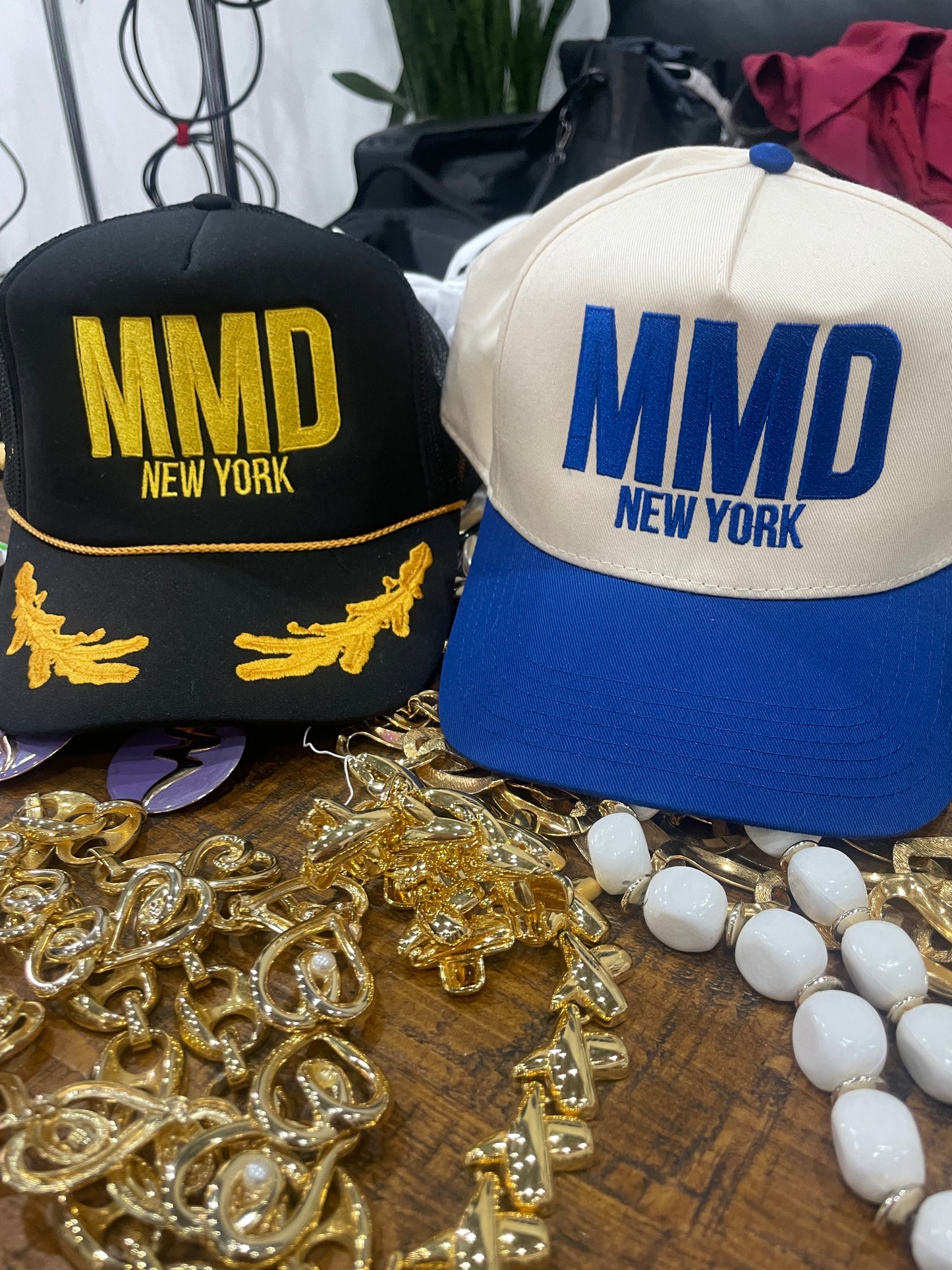 Madeline Marie Dresses Cobalt & Cream Trucker Hat