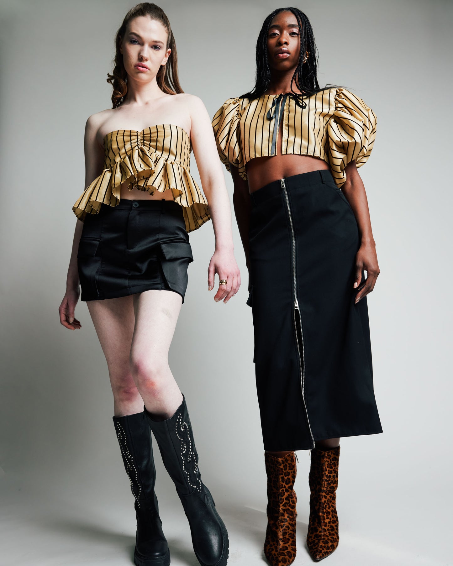 Striped Bolero Flocked Velvet Taffeta