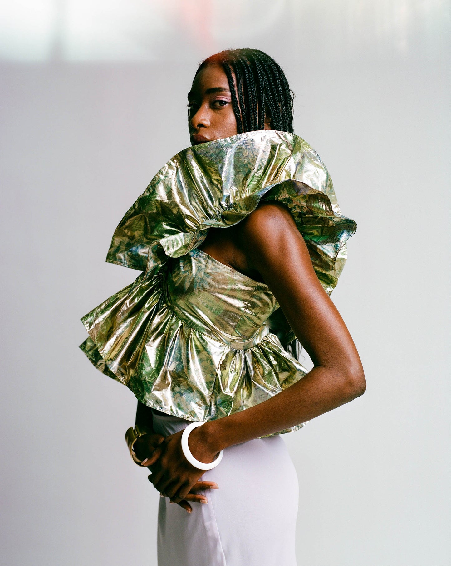 Juliette Blouse Gold Lame Taffeta