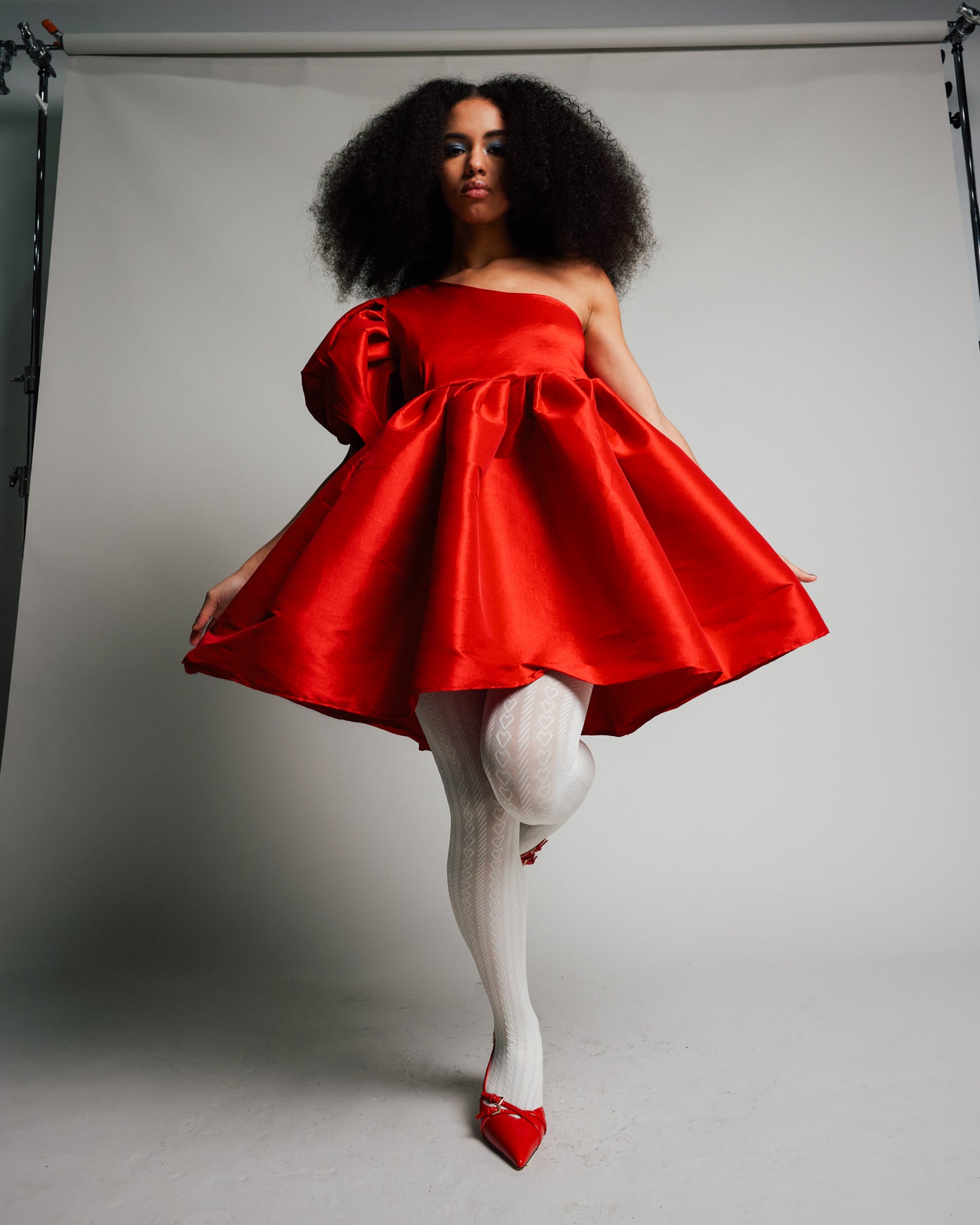 Martini Dress is Red Taffeta