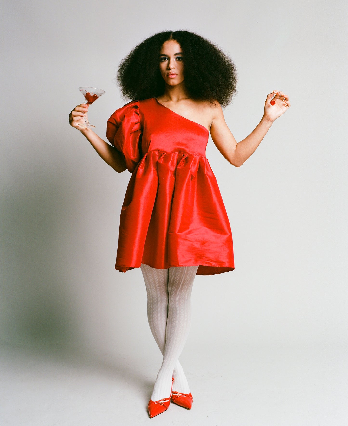 Martini Dress is Red Taffeta