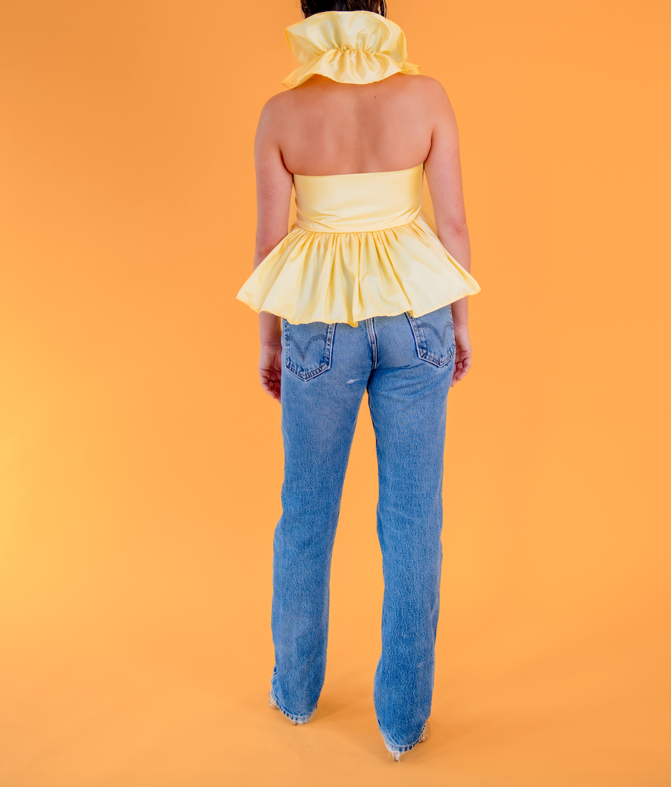 Shelby Blouse in Butter Cream Taffeta