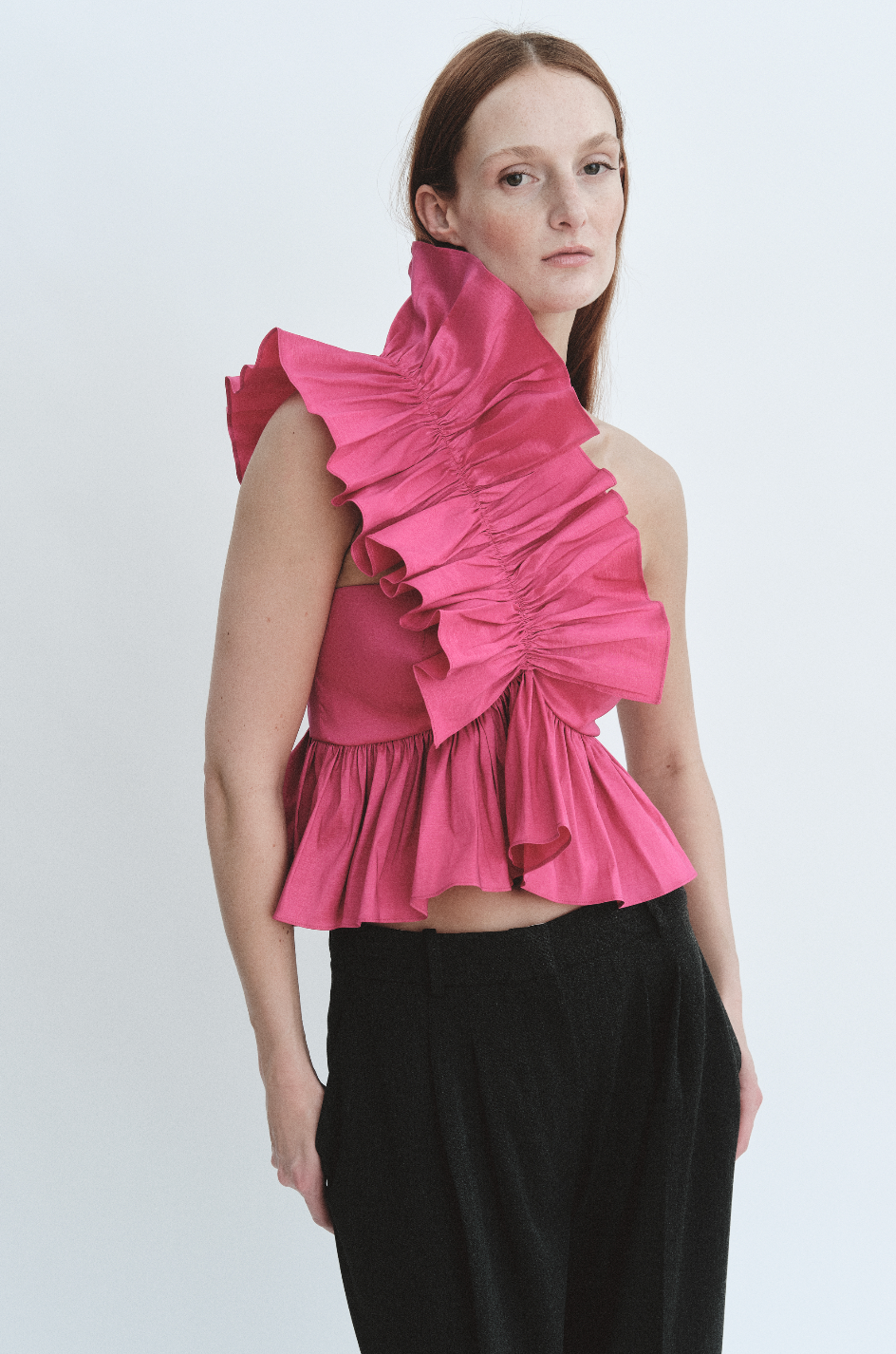 Juliette Blouse Fuschia Taffeta