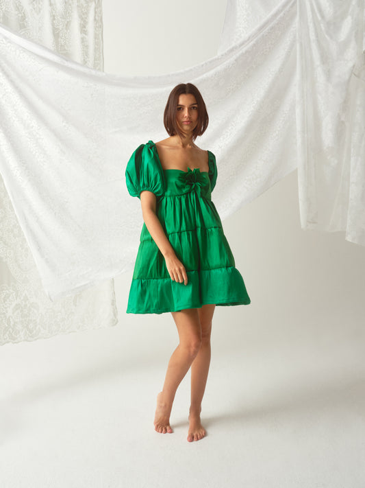 Handsewn Floral Embellished Lauren Dress