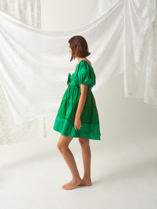 Handsewn Floral Embellished Lauren Dress