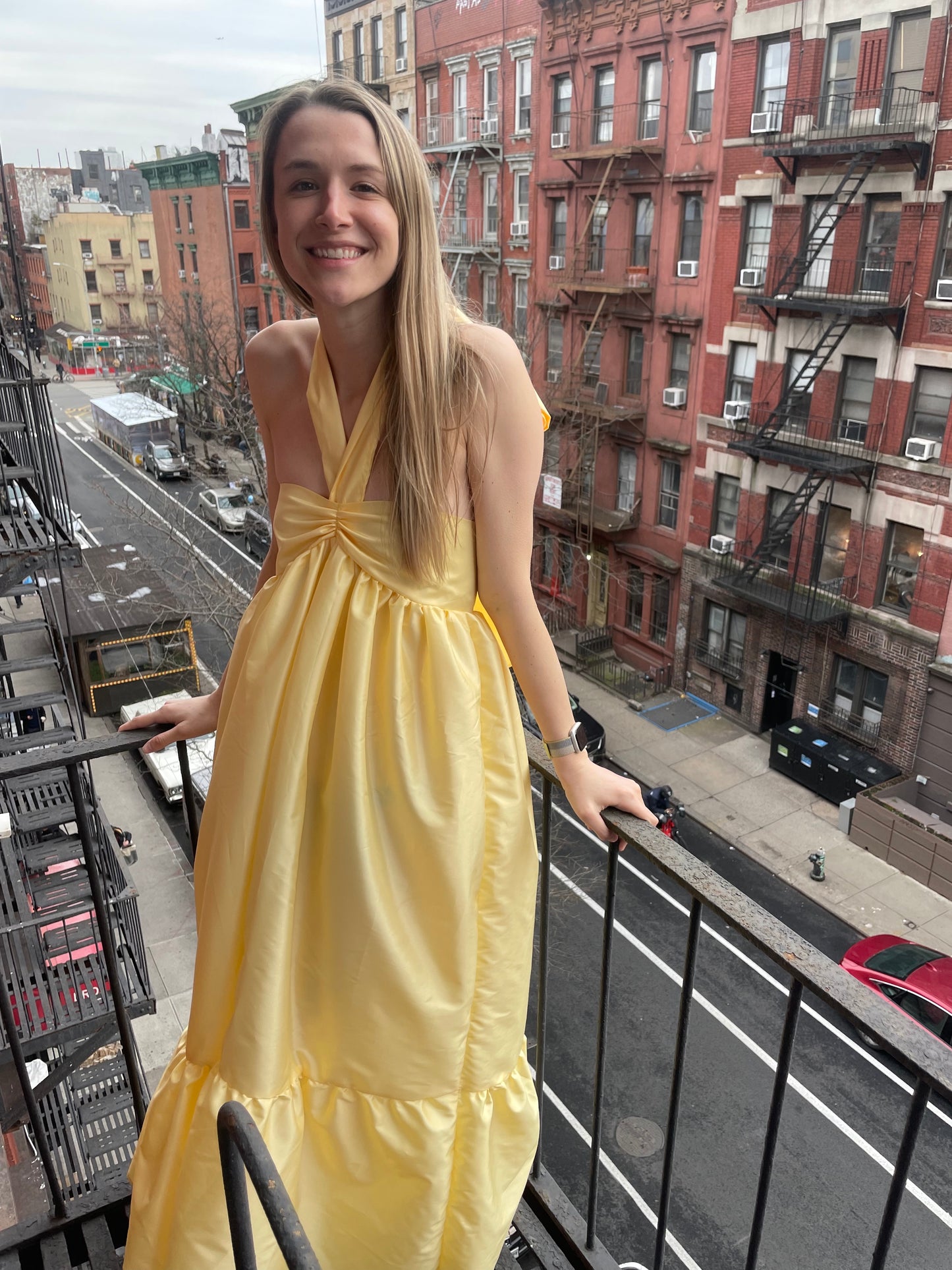 Clementine with Anita hem in Baby Yellow Taffeta