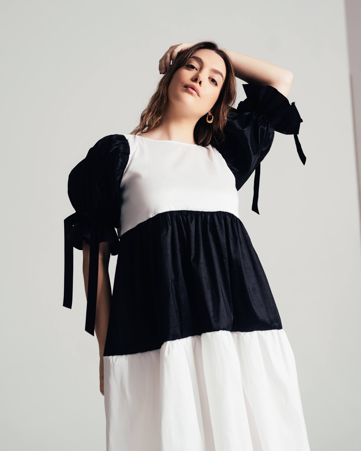 Charlie Black and White Taffeta