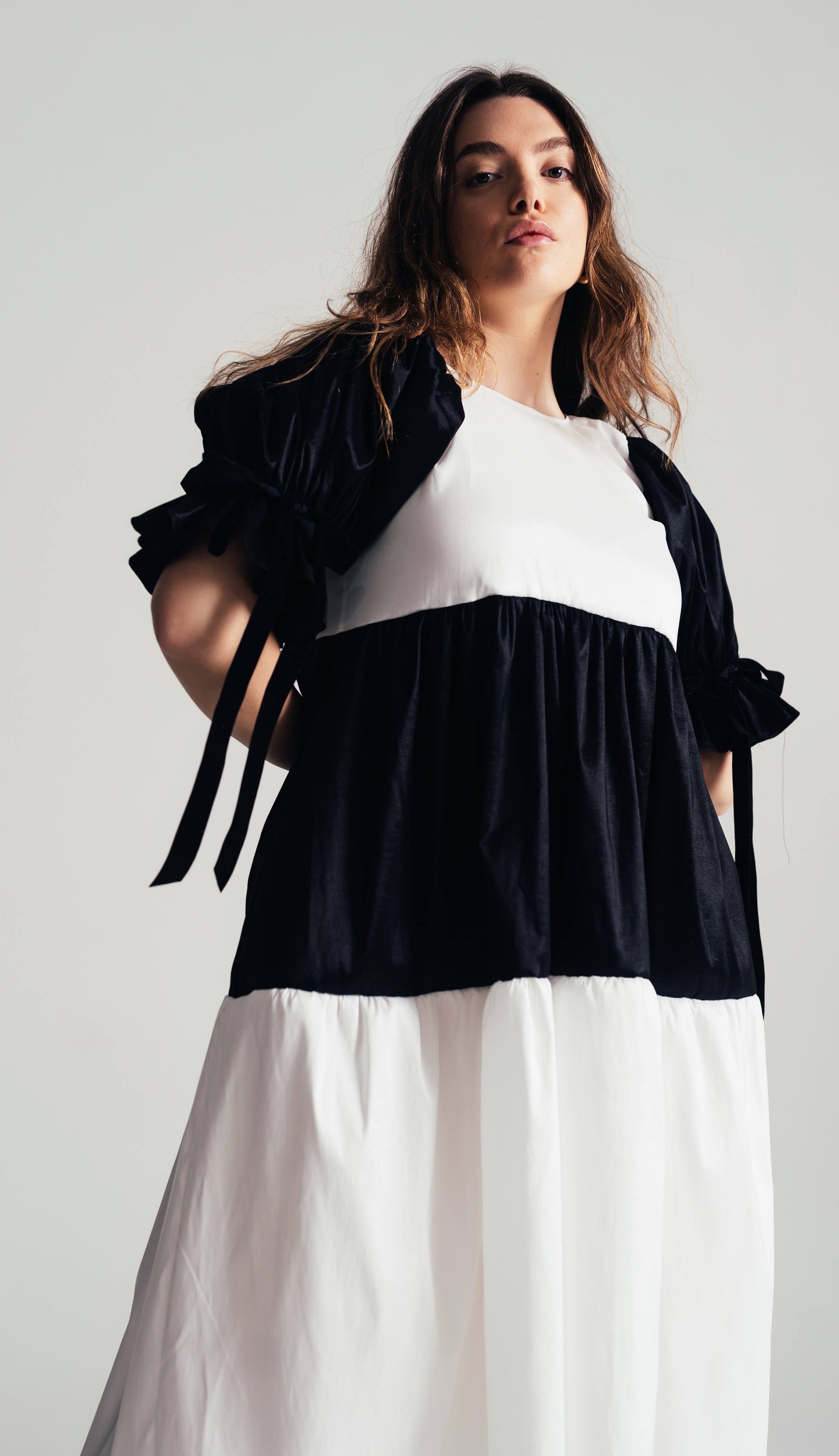 Charlie Black and White Taffeta