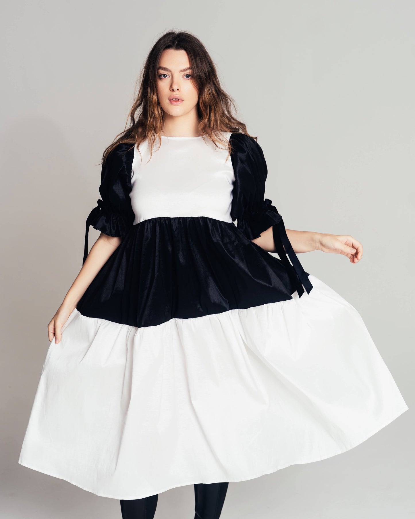 Charlie Black and White Taffeta