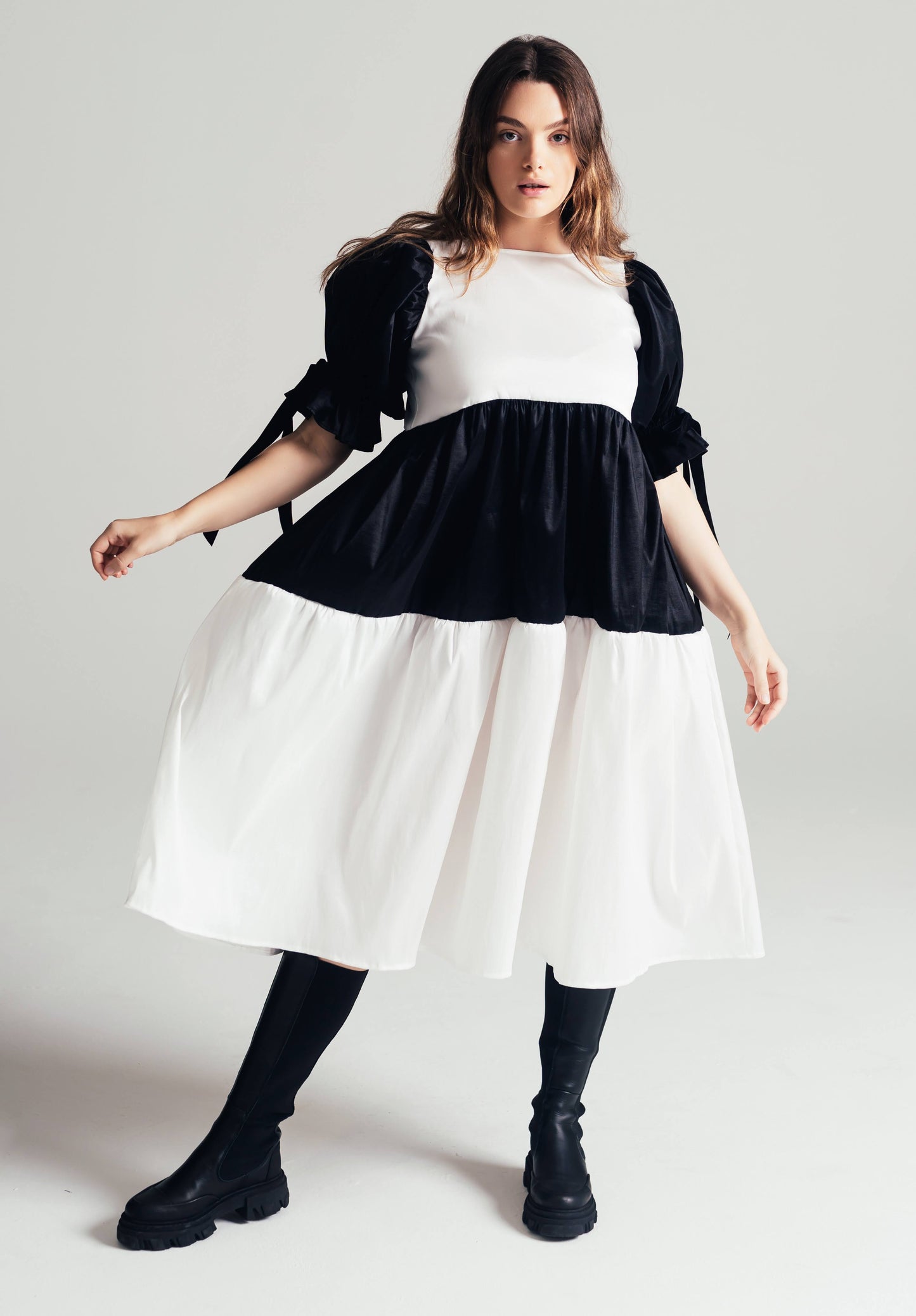 Charlie Black and White Taffeta