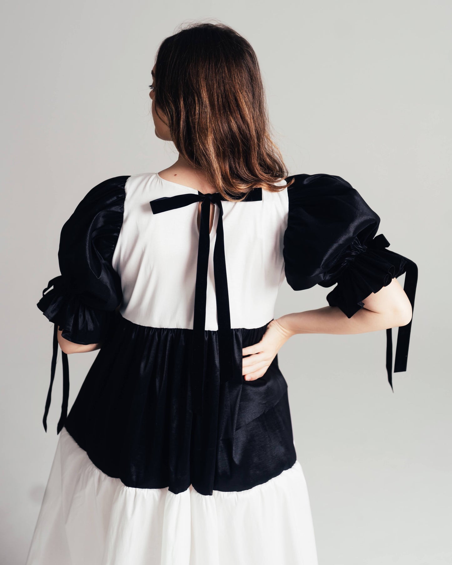 Charlie Black and White Taffeta