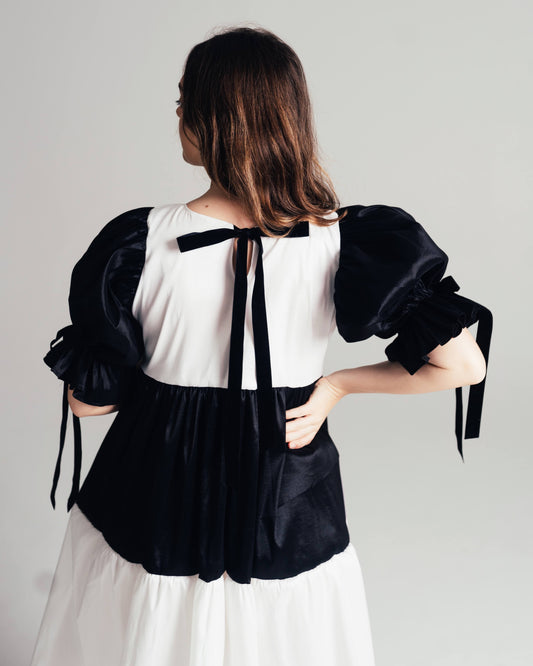 Charlie Black and White Taffeta