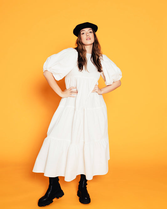 Tres Dress White Cotton