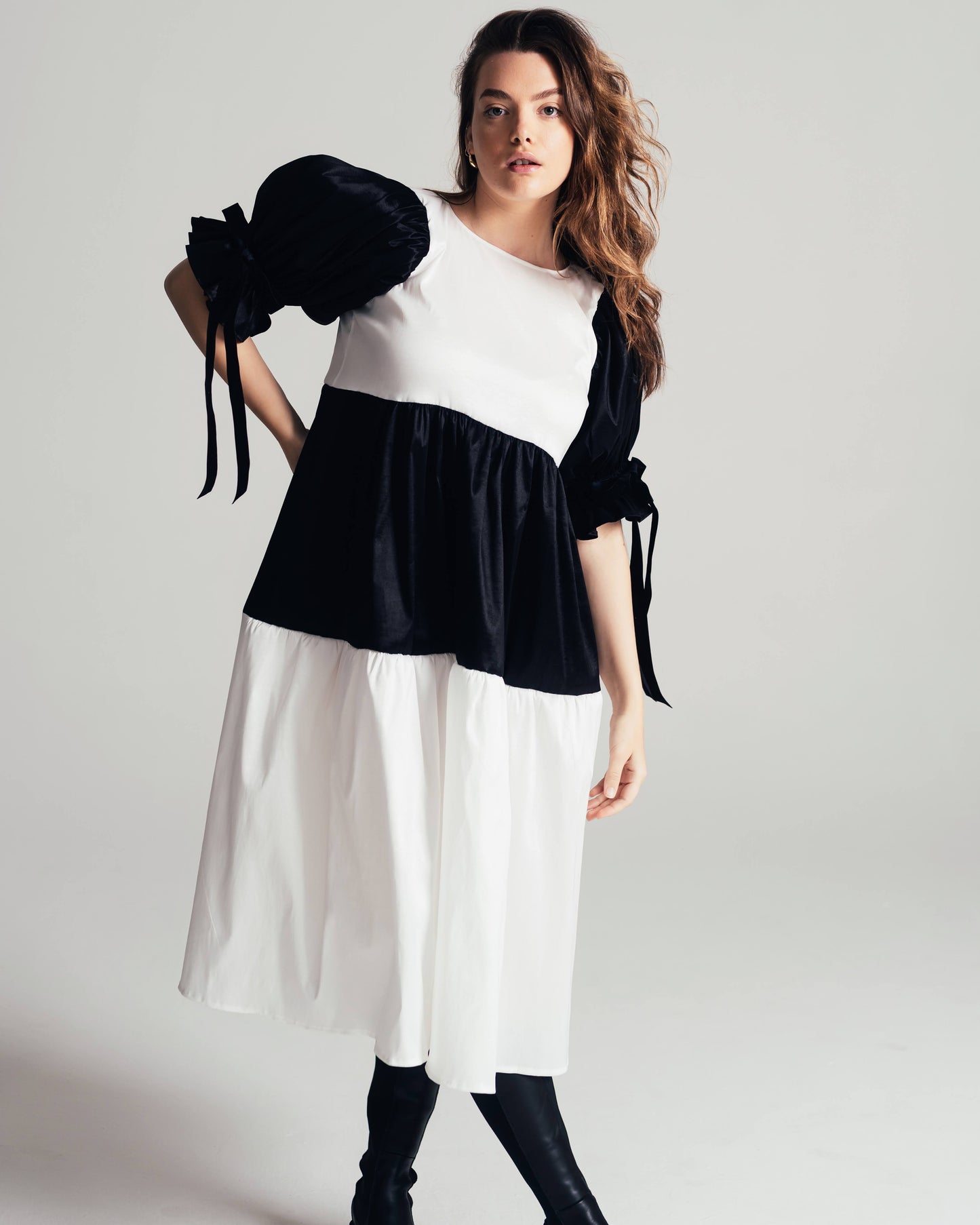 Charlie Black and White Taffeta