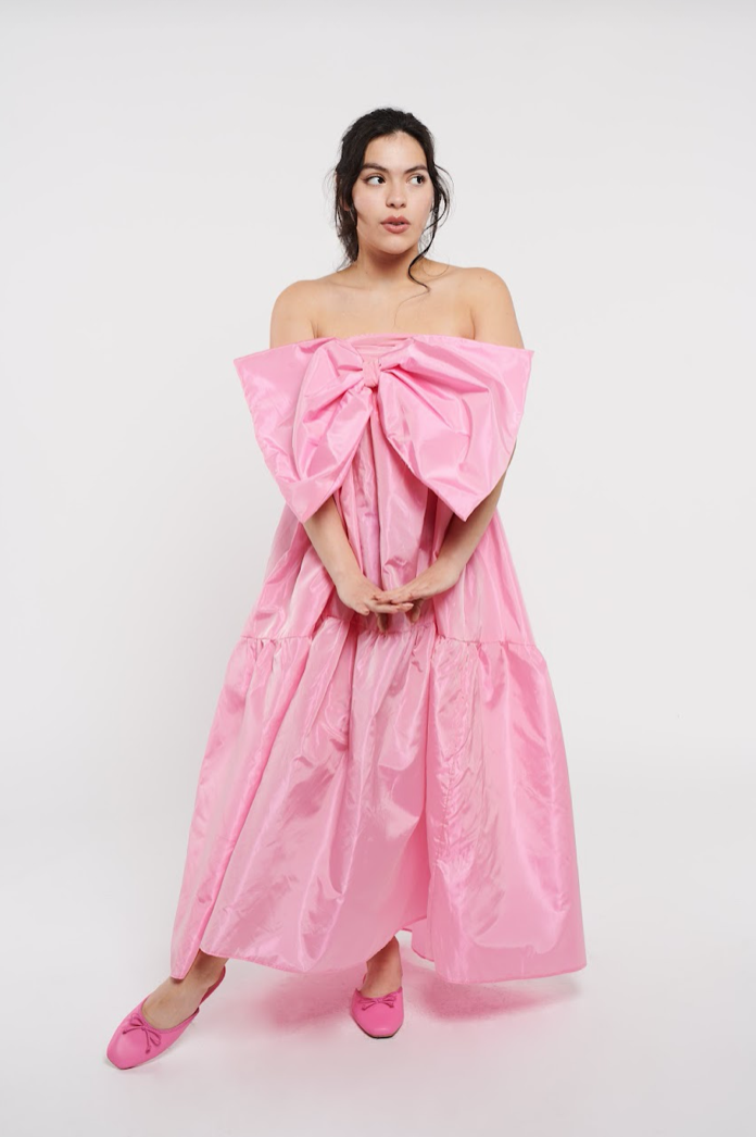 East Village Dress with Bow Taffeta
