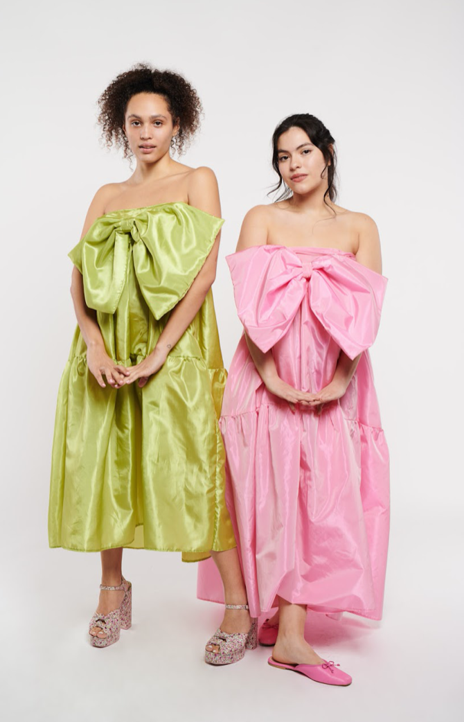 East Village Dress with Bow Taffeta