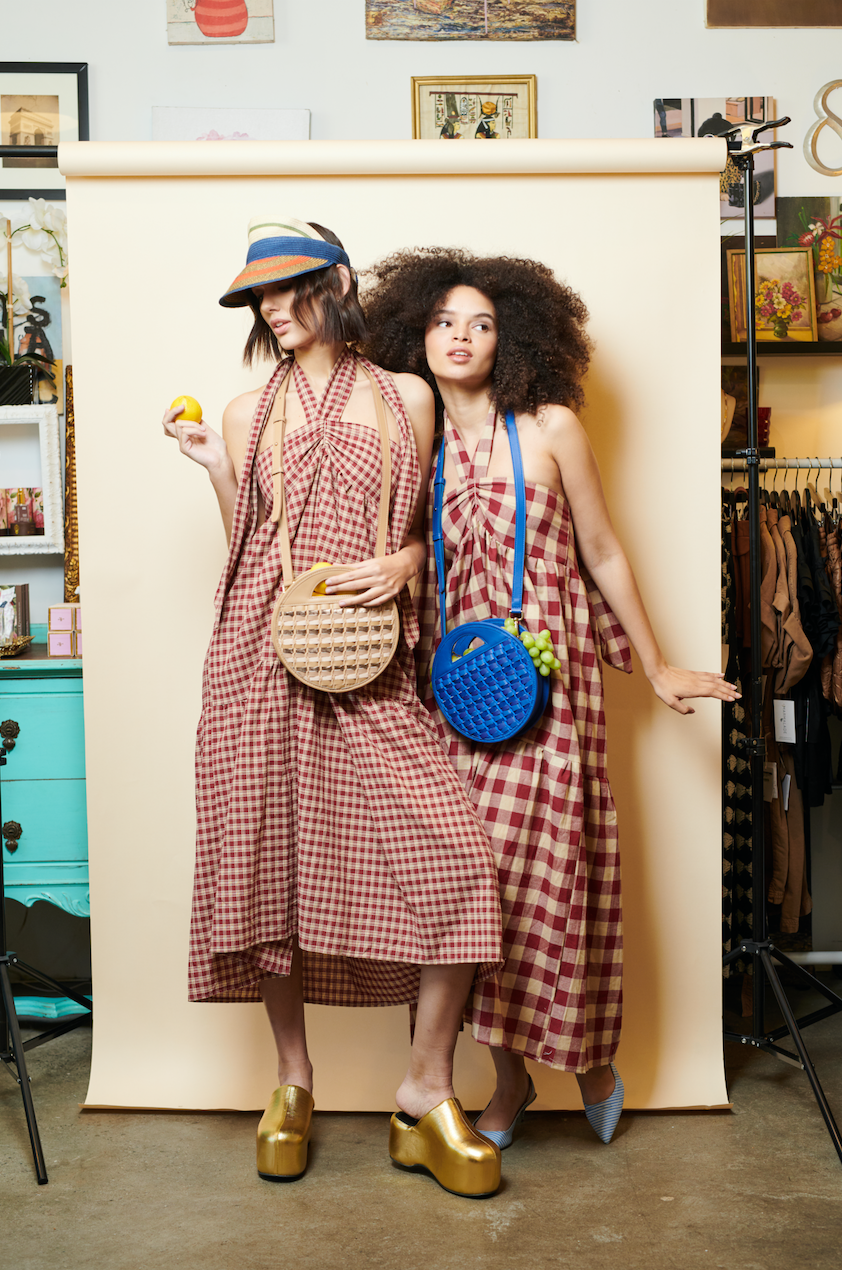 East Village Clementine Large Red and Tan Plaid