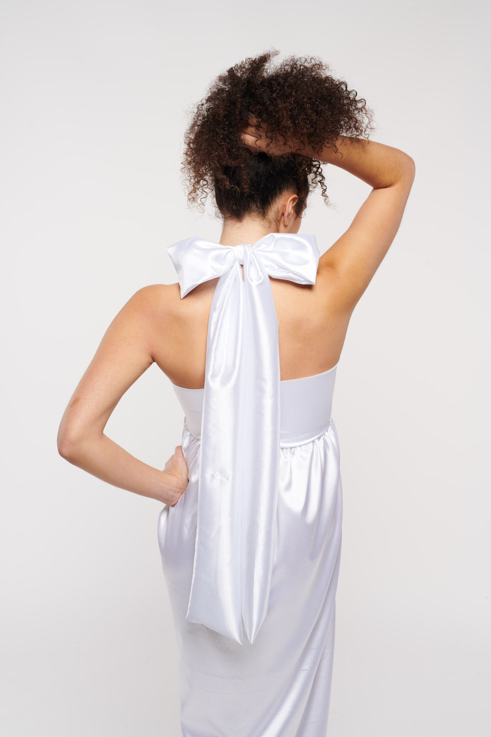 Clementine Long White Silk
