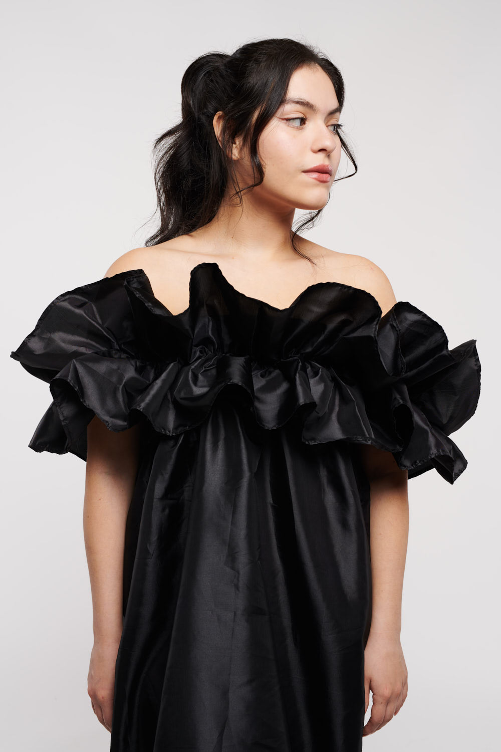 Juliette Long Black Taffeta