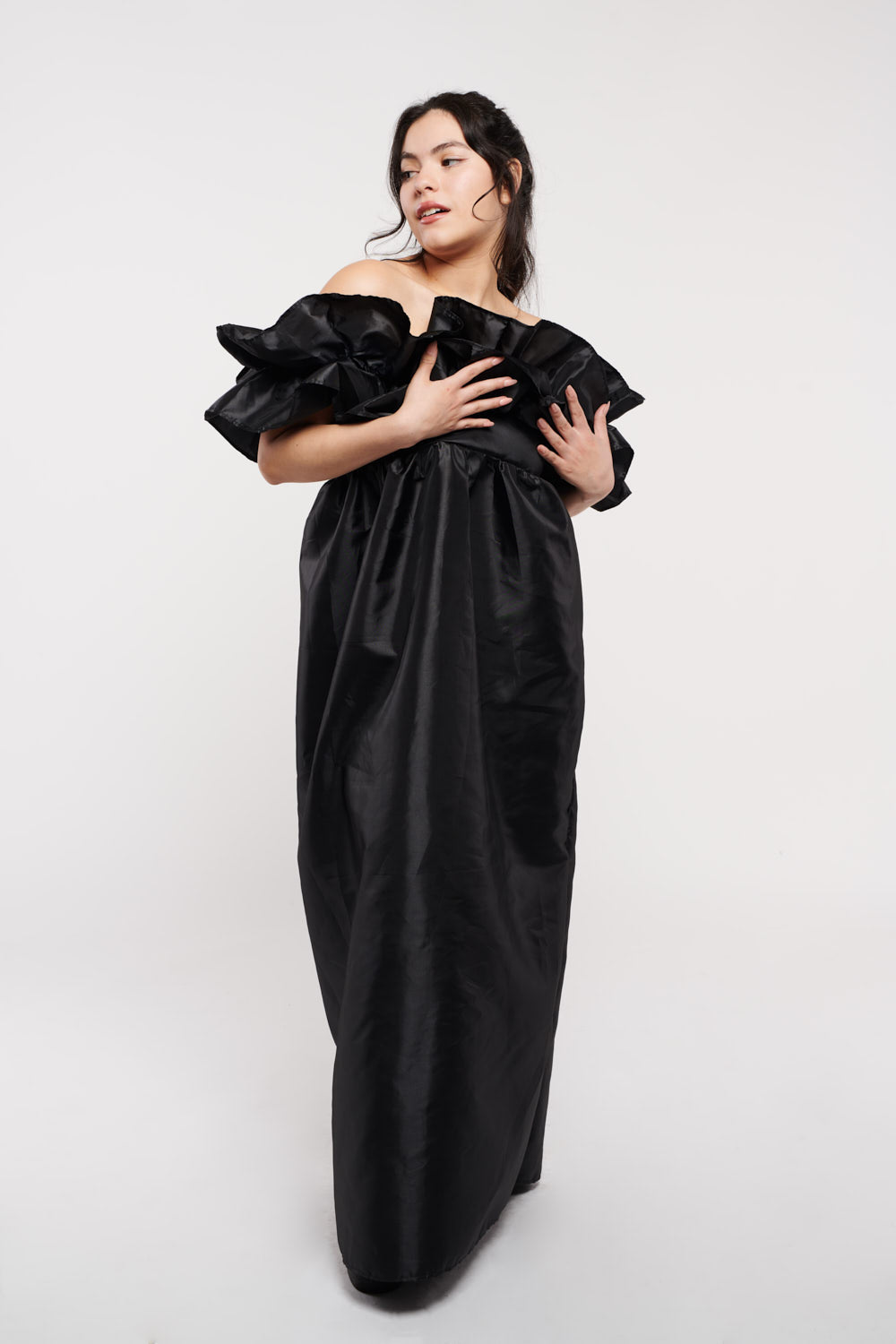 Juliette Long Black Taffeta
