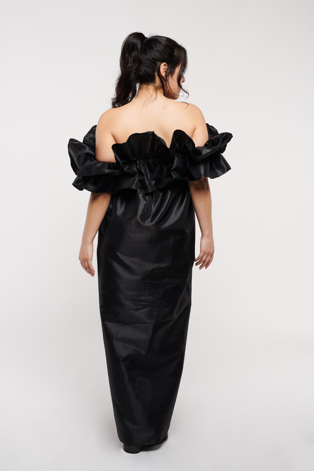 Juliette Long Black Taffeta