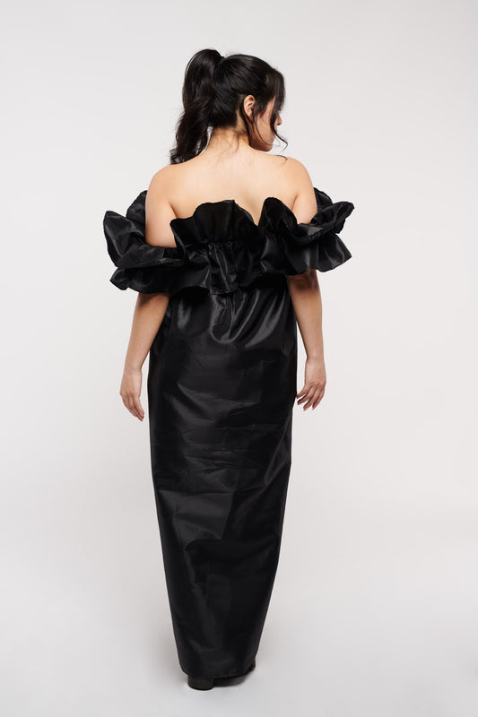 Juliette Long Black Taffeta