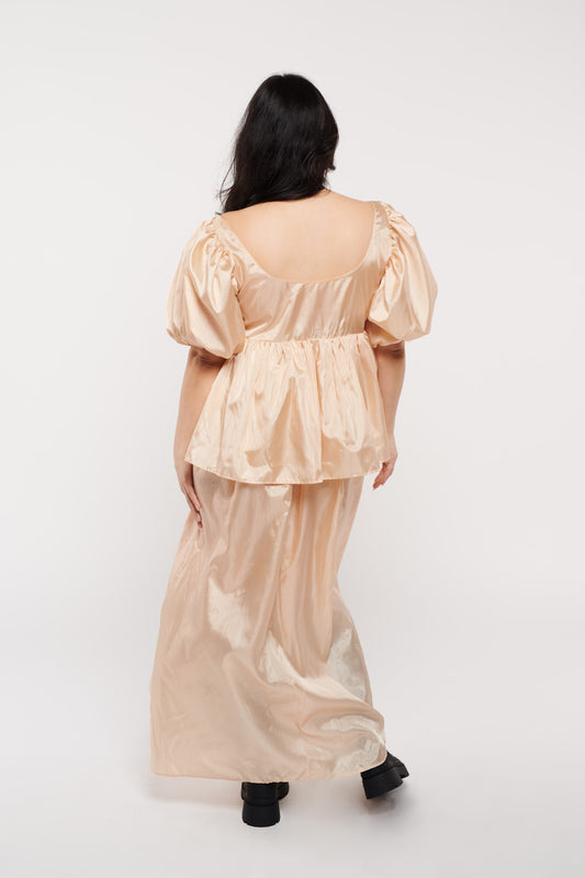 Princess Dress Vintage Blush Woodgrain Taffeta