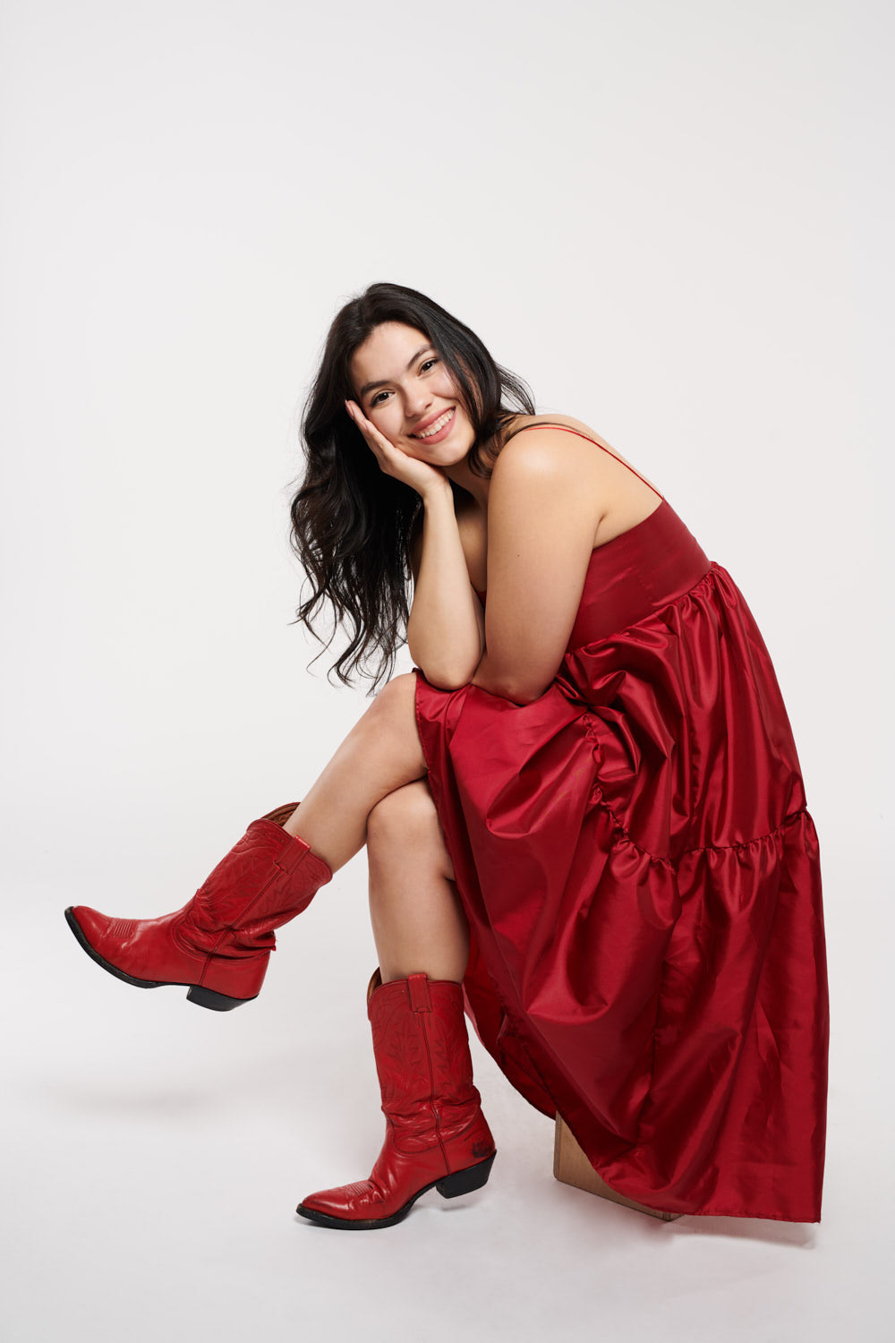 East Village Dress Red Taffeta