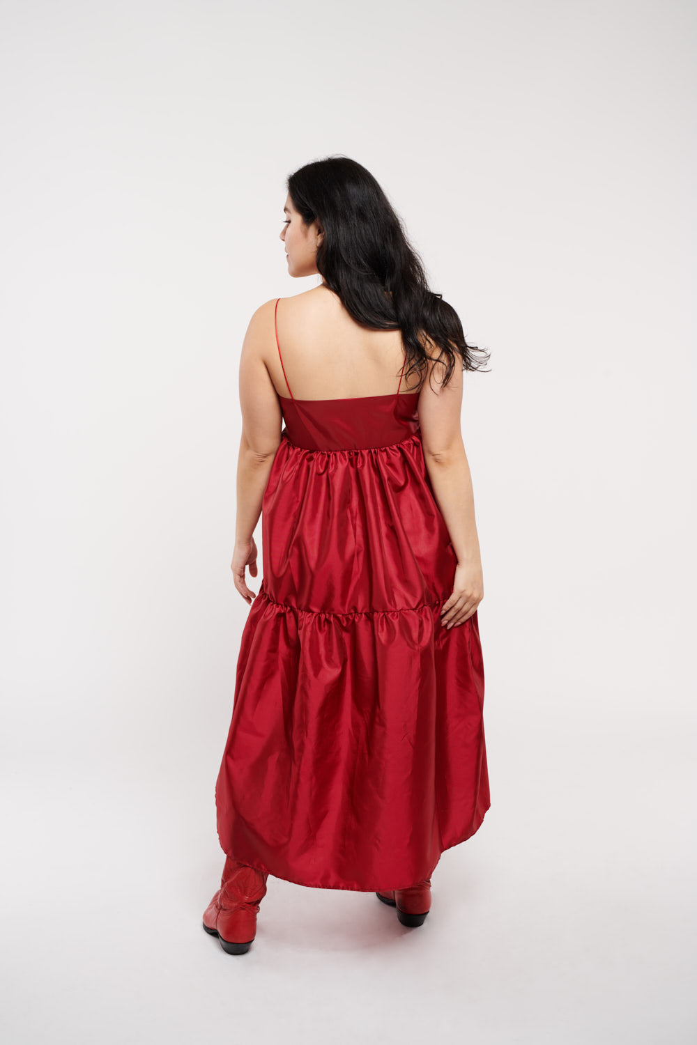 East Village Dress Red Taffeta