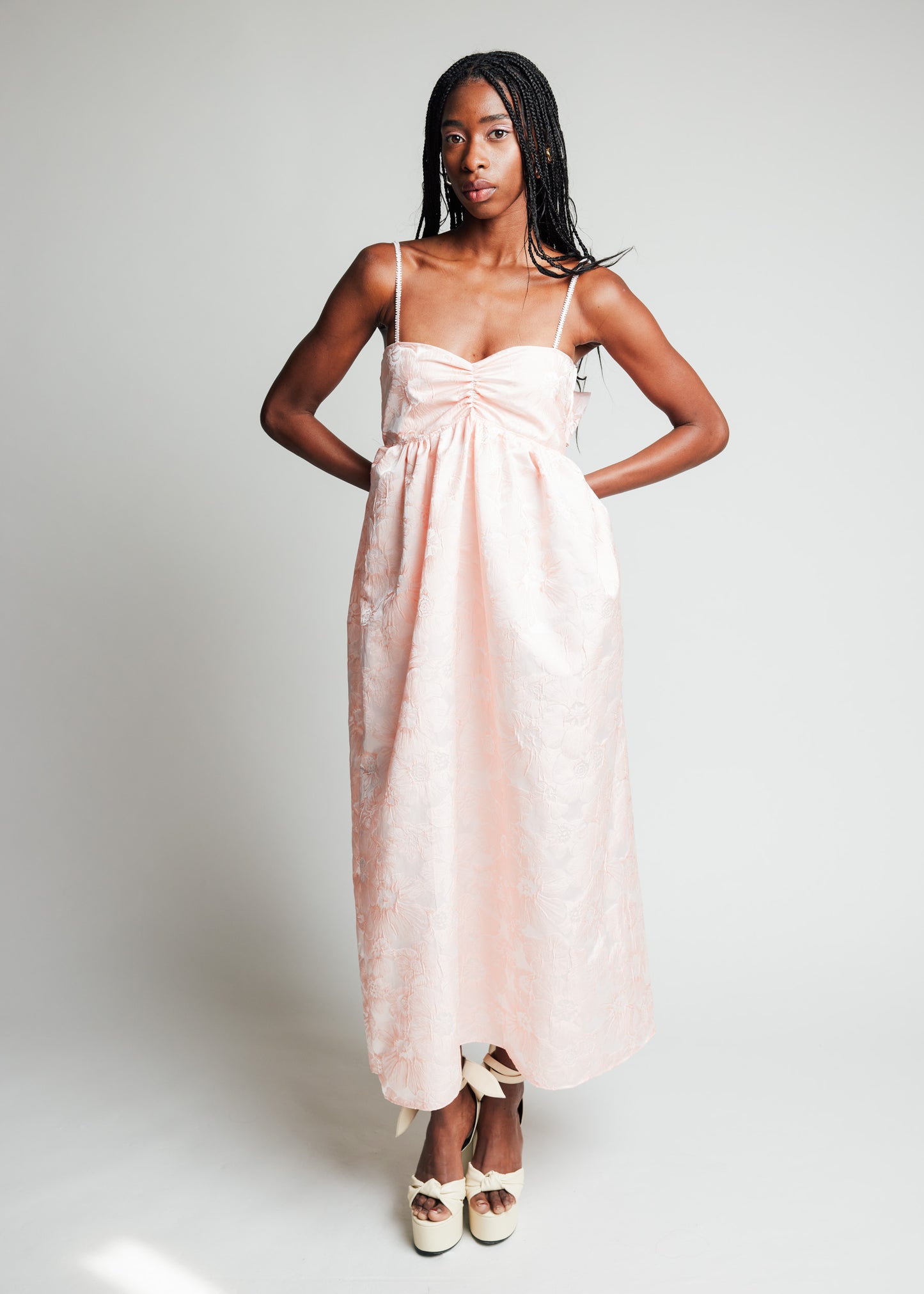 Backless Makenna Gown Blush Brocade