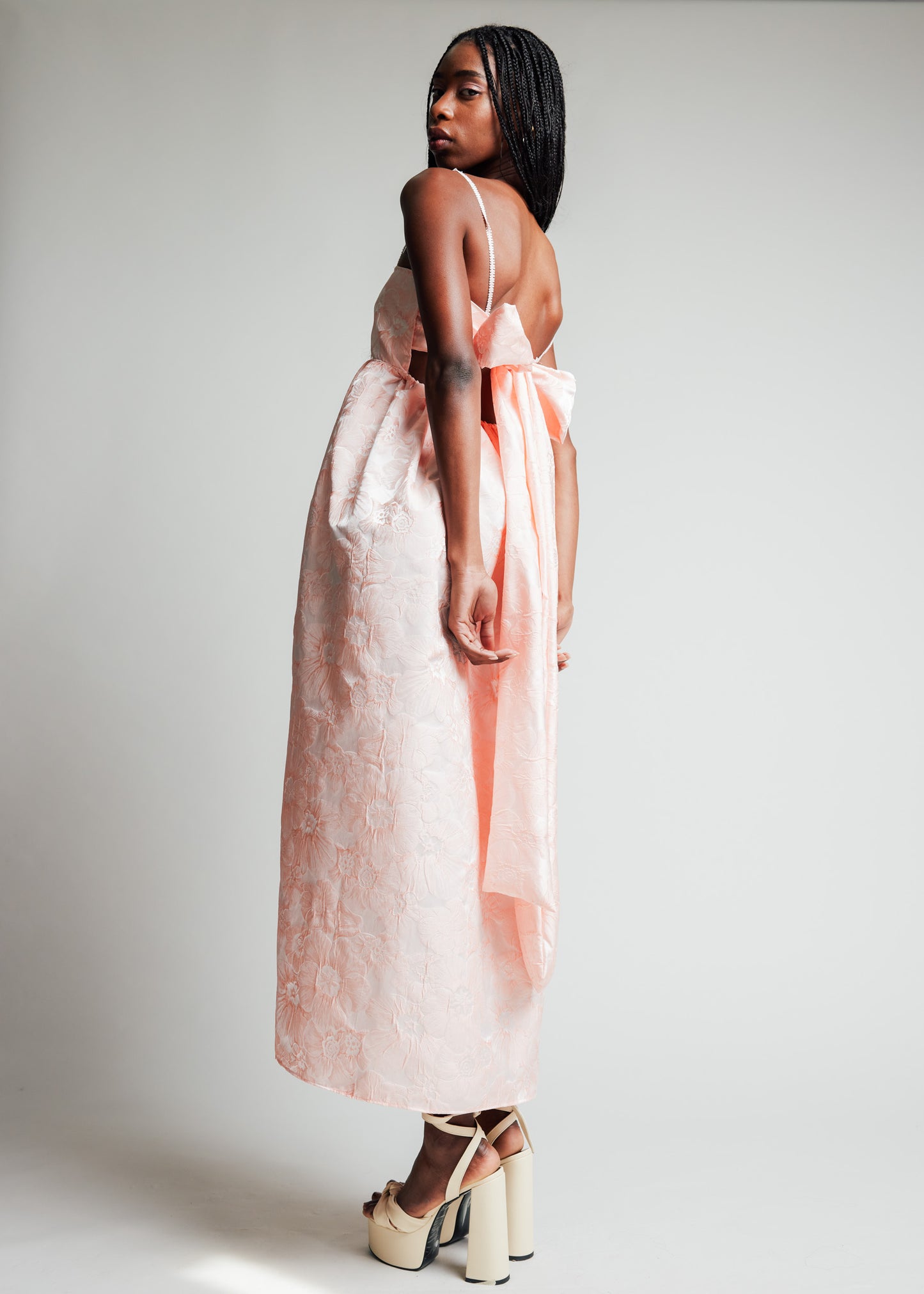 Backless Makenna Gown Blush Brocade