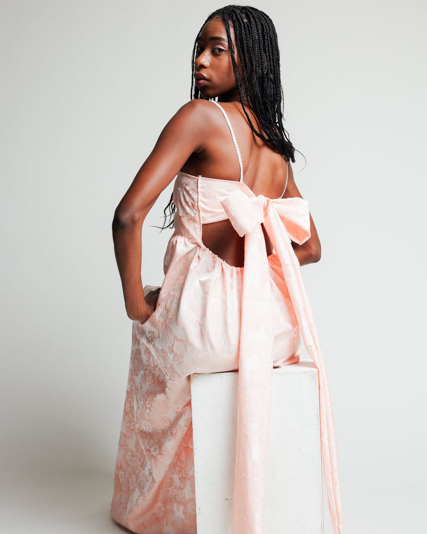 Backless Makenna Gown Blush Brocade