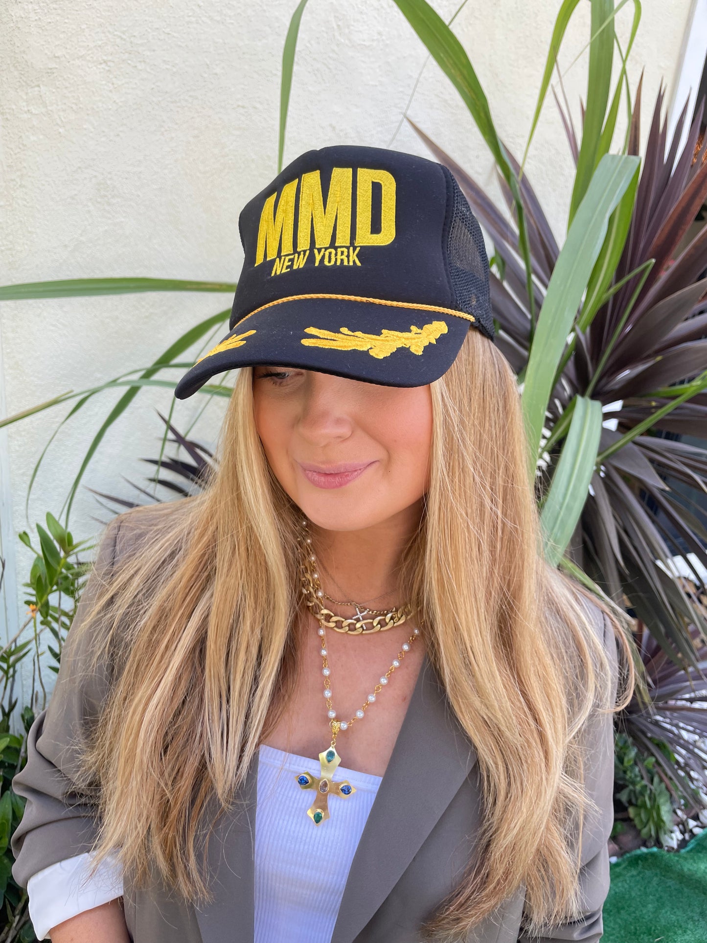 Madeline Marie Dresses Black and Gold Trucker Hat