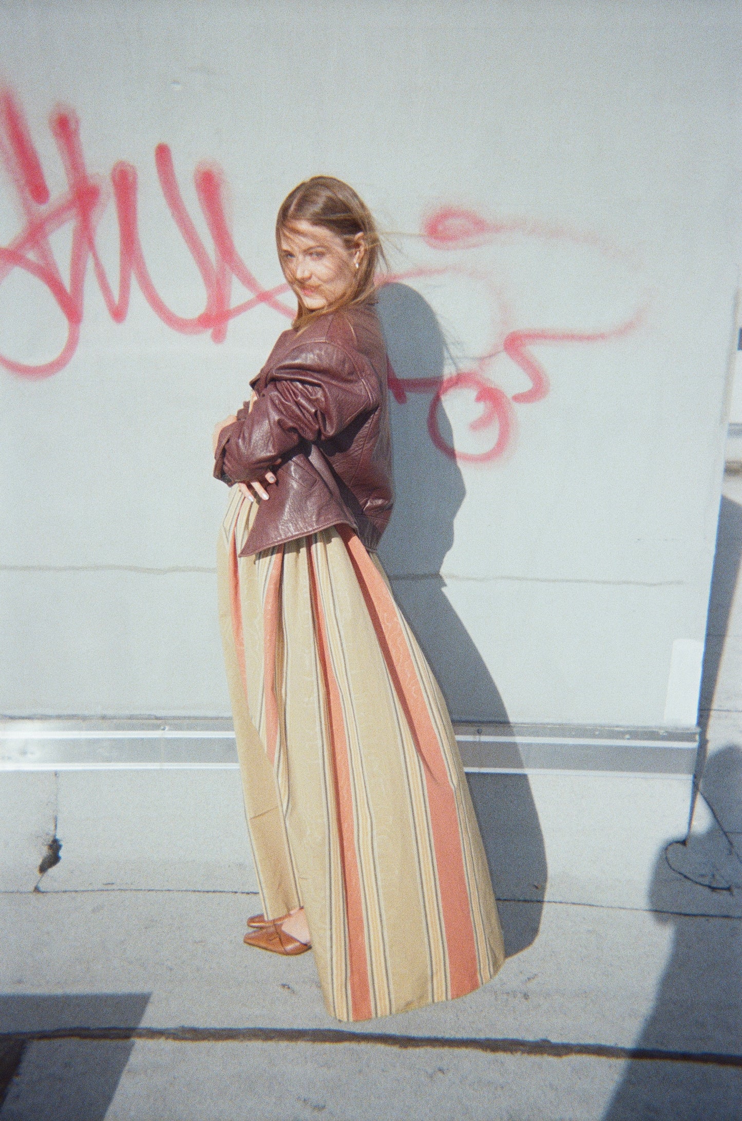 Long Bow Dress in Vintage Woodgrain Taffeta