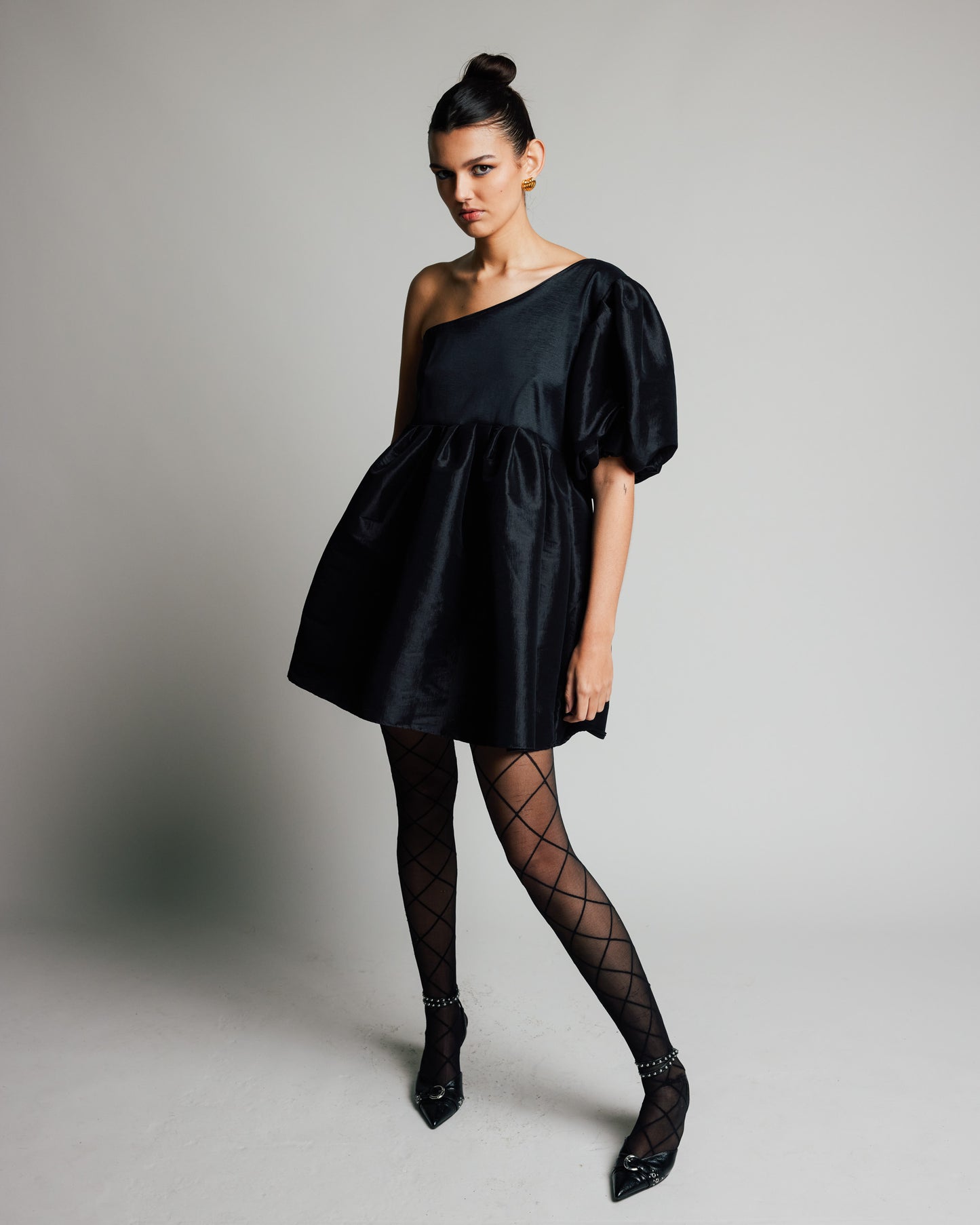 Martini Dress is Black Taffeta