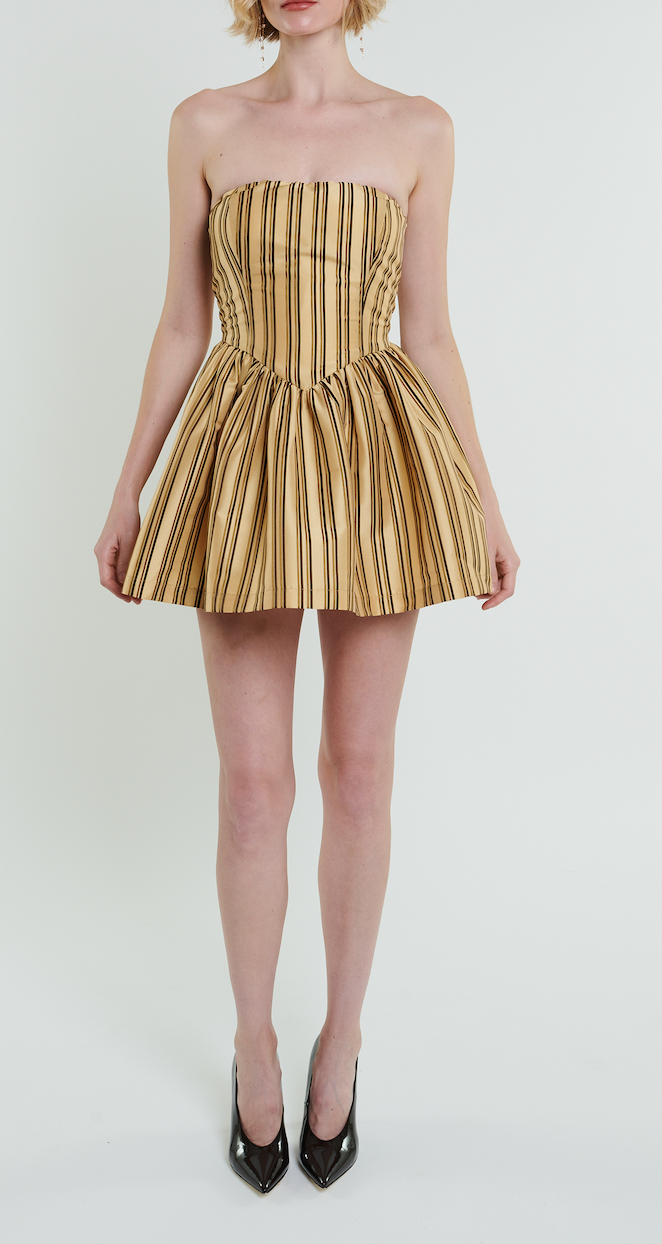 Roxanne Mini Dress in Cream Stripe