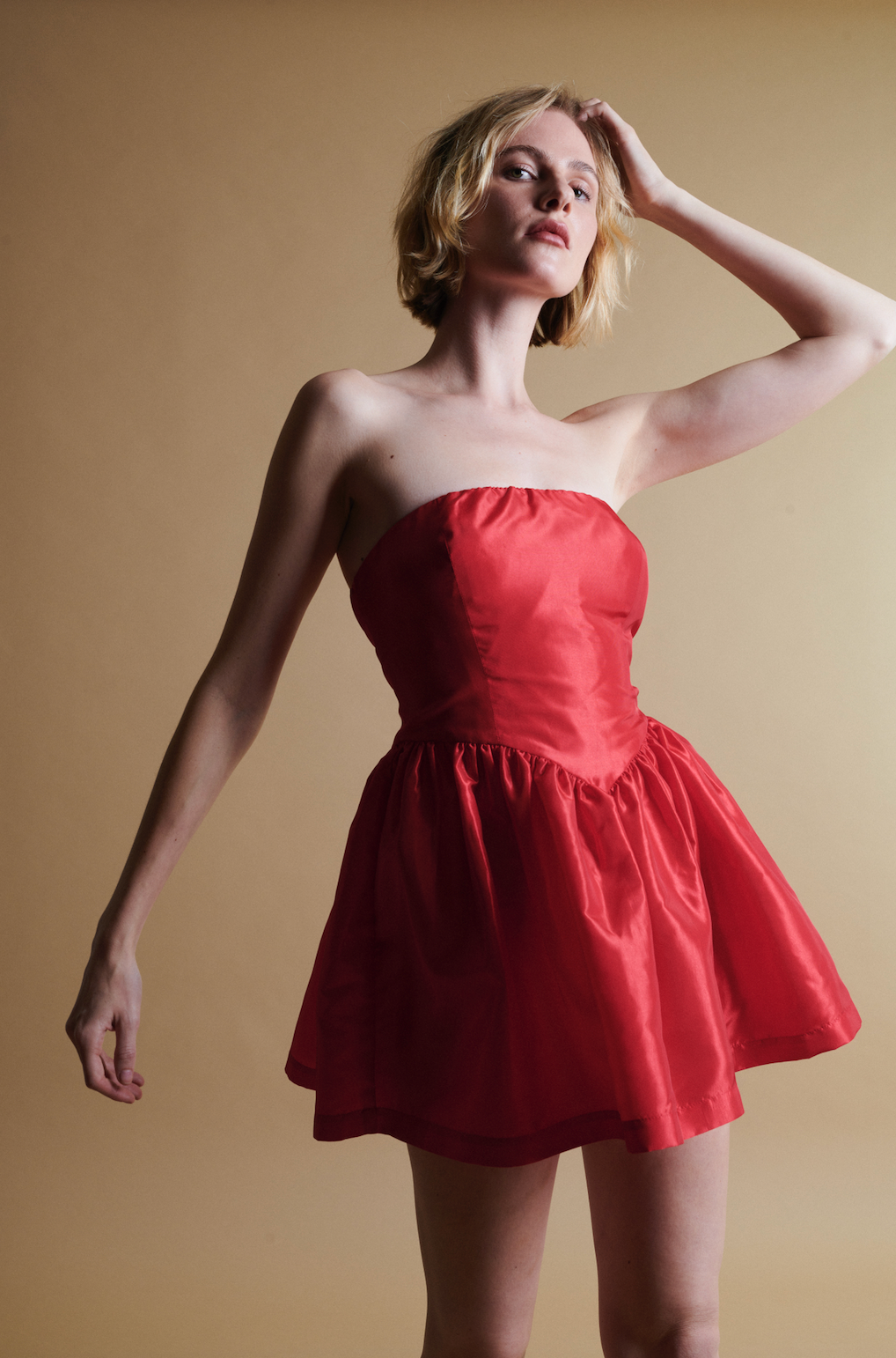 Roxanne Mini Dress in Cherry Red