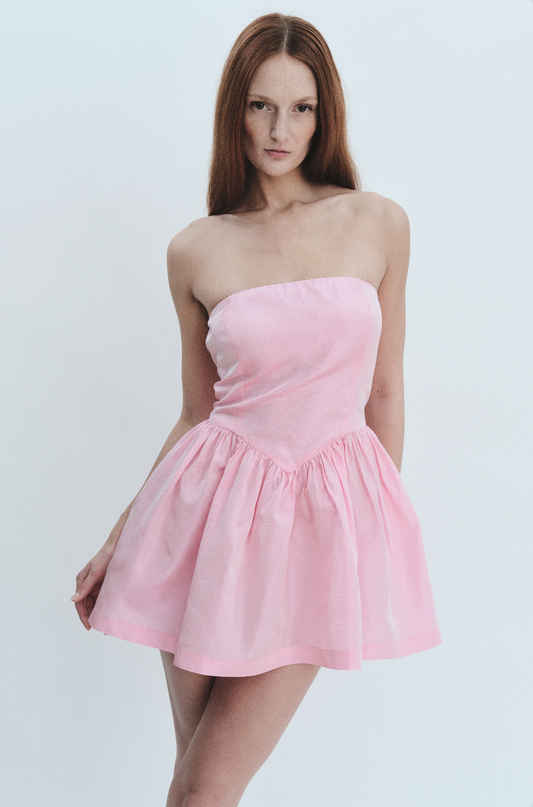 Roxanne Mini Dress in Baby Pink
