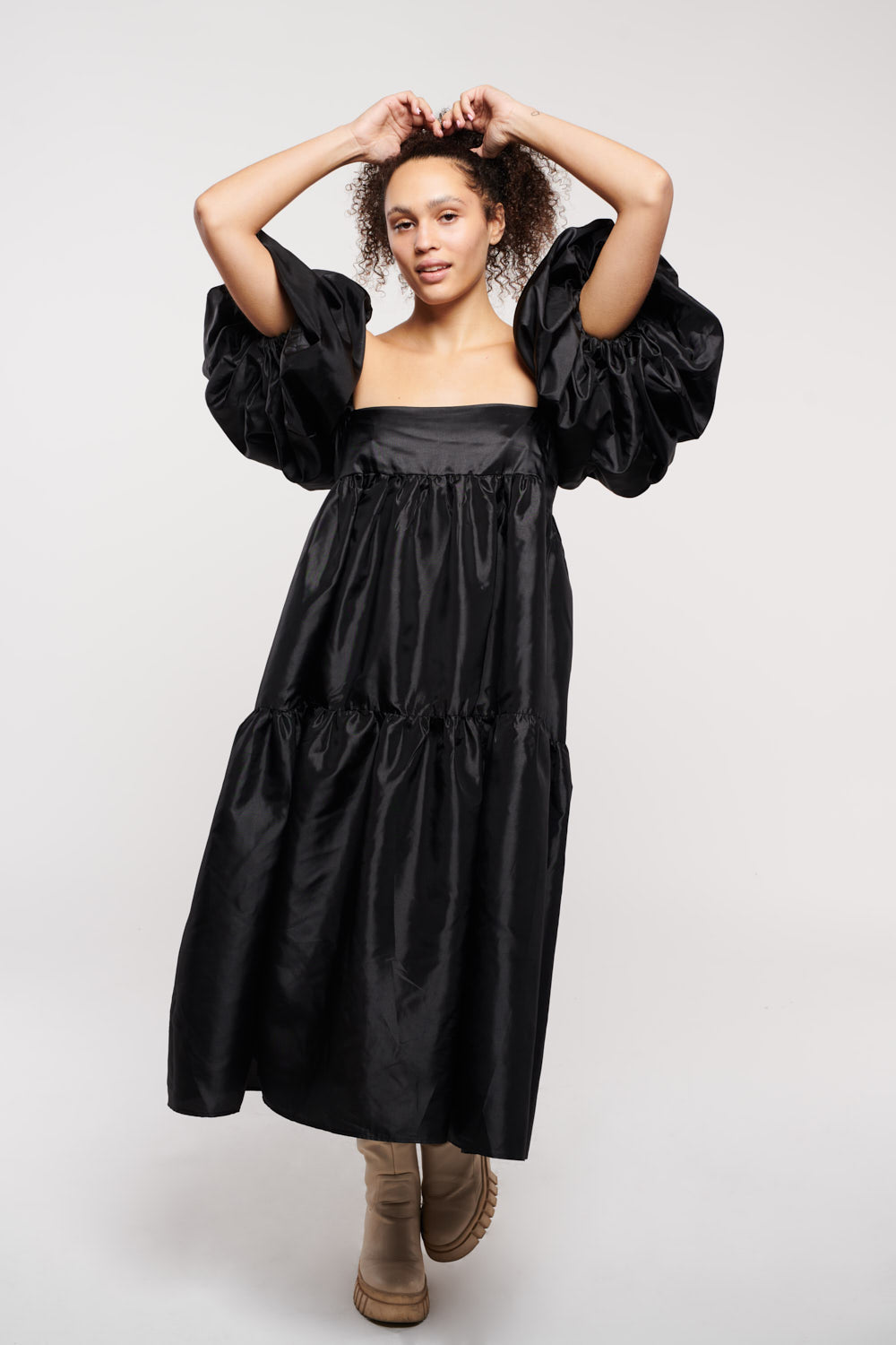 East Village with Roxy Sleeves Black Taffeta
